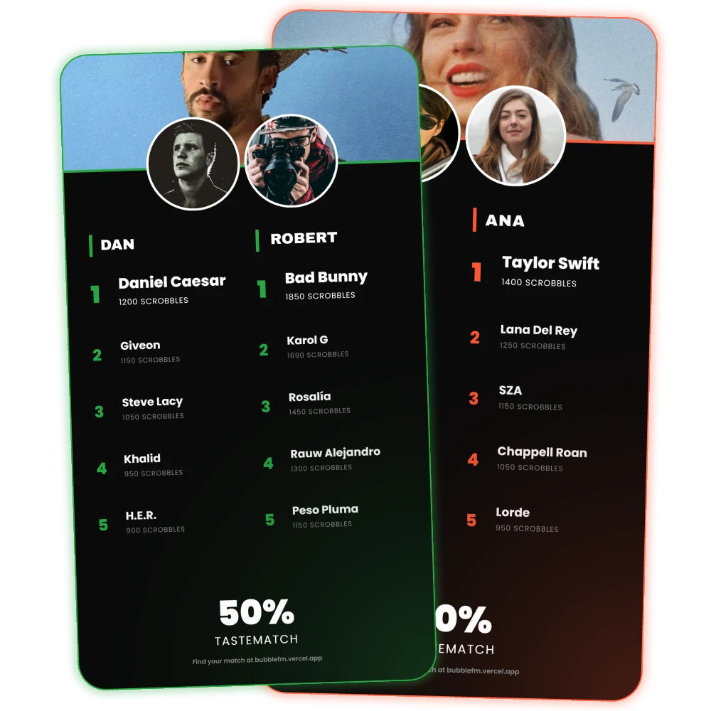Shareable match cards dark